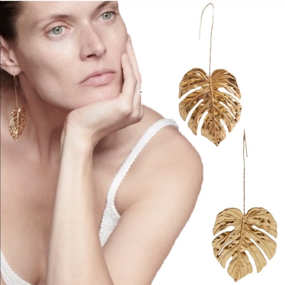 Zara Jewelry - ZARA Monstera Earrings. New ☀️